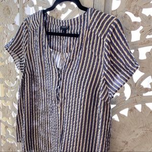 Torrid Striped Blouse Metallic Plus Size 0x